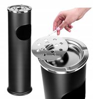 POPIELNICA STOJĄCA ZEWNĘTRZNA KOSZ NA ŚMIECI METALOWY 8 L 2w1