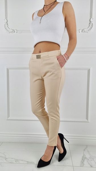 #ELEGANCKIE DAMSKIE SPODNIE - GUMKA 7/8 - FREESIA# zdjęcie 2