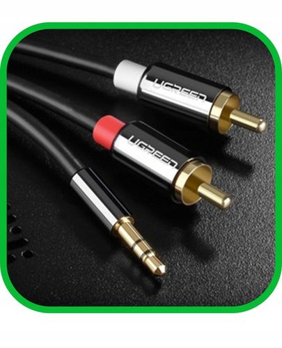Kabel Przewód Audio JACK 3,5 mm 2x RCA Chinch STEREO 5M HQ Pozłacany na Arena.pl