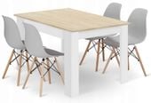 Zestaw stół prostokątny 120x80 dąb sonoma + 4 krzesła OSAKA szare