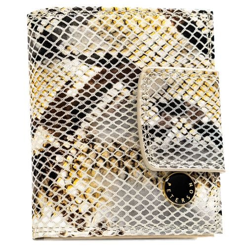 portfel damski ze skóry naturalnej zamykany zatrzaskiem i biglem - peterson na Arena.pl