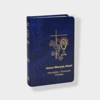 Książeczka Komunijna Jezus Maryja Józef Granatowa Pamiątka