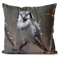 Poszewka 3D bawełna satyna 40x40cm SOWA JARZĘBATA SURNIA