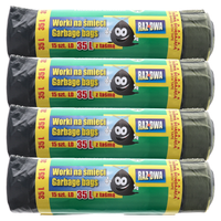 Worki na śmieci 35L czarne z taśmą 4x15 sztuk