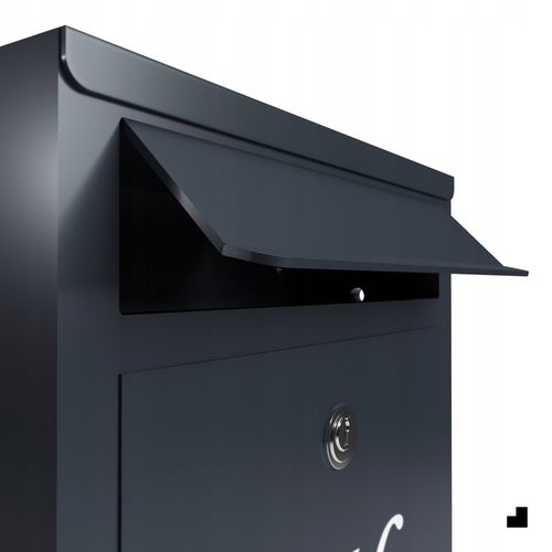 SKRZYNKA NA LISTY Z NUMEREM DOMU | POCZTOWA | A4 | ANTRACYT RAL7016 | WZORY na Arena.pl