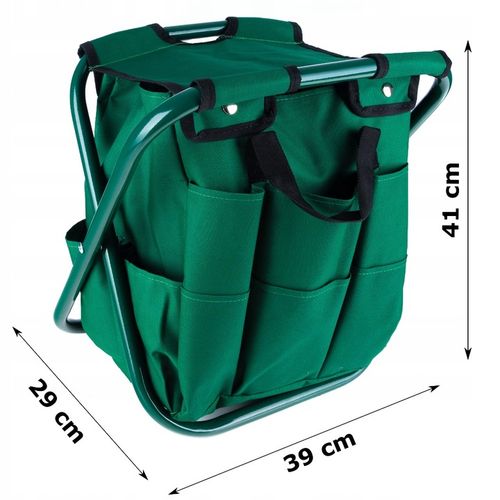 Stołek Składany Taboret Ogrodowy Wędkarski Z Torbą Na Narzędzia na Arena.pl