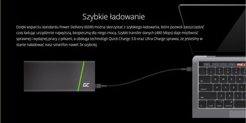 2x Kabel USB-C TypC 2m GC PowerStream szybkie ładowanie PowerDelivery (60W) na Arena.pl