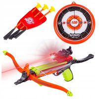 Kusza Łuk Dla Dzieci z Celownikiem LASER Kołczan Tarcza Strzały Przyssawki