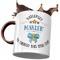 Kubek Bordowy Dla Maklera Najlepszy Makler Prezent Z Nadrukiem Ze Zdjęciem