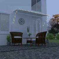 Markiza zwijana z LED, 350 x 150 cm, kremowa