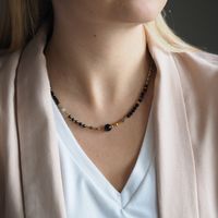 Naszyjnik mix - Turmalin, Szmaragd i srebro złocone