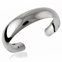 ELEGANCKA SREBRNA SZEROKA OTWARTA SZTYWNA BRANSOLETA POLEROWANA POŁYSK