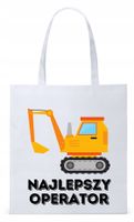 Dla Budowlańca Prezent Torba Eco Biała Shopper Z Nadrukiem Ze Zdjęciem
