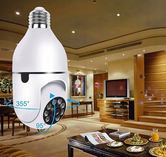 Mini Kamera WiFi w Żarówce Wewnętrzna Android Iphone Obrotowa Żarówka zdjęcie 3