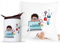 Dla Marketingowca Zestaw Poduszka + Kubek Prezent Z Nadrukiem Ze Zdjęciem