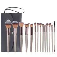Pędzelki do makijażu zestaw 14 sztuk futerał