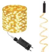 Lampki choinkowe 300 LED na prąd włosy anioła ciepły biały