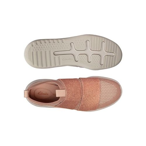 Clarks Półbuty damskie wsuwane - Sift Slip - rozmiar 37,5 - beżowo-różowe na Arena.pl