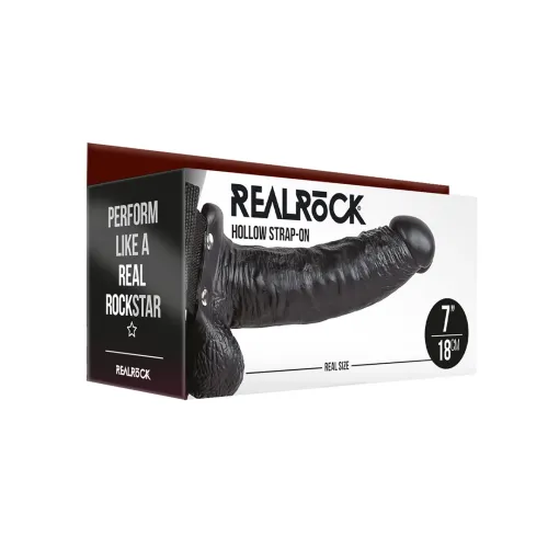 realrock pasek z wibratorem anatomicznym i kulkami 18 cm, regulowany na Arena.pl