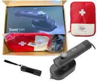Zestaw dla Turysty - Podróżne Żelazko + Latarka + Saszetka Turystyczna