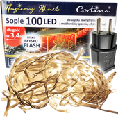LAMPKI CHOINKOWE SOPLE 100 LED GIRLANDA 8,4M