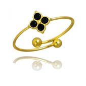 pierścionek stal szlachetna platerowana 14k złotem, 5mm pst902cz
