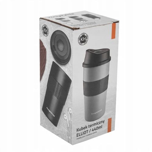 Turystyczny KUBEK TERMICZNY NA KAWĘ termos NA HERBATĘ Elliot 440ml CZARNY na Arena.pl