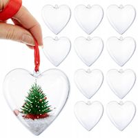 Bombka AKRYLOWA SERCE PRZEZROCZYSTA Bombka Plastikowa Otwierana 10 sztuk
