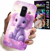 ETUI DO SAMSUNG A6 2018 - SŁODKI SŁONIK NA RÓŻOWYM TLE CASE +FOLIA