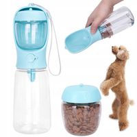 BUTELKA MISKA NA WODĘ PRZENOŚNA TURYSTYCZNA I KARMĘ DLA KOTA PSA 550+200ml