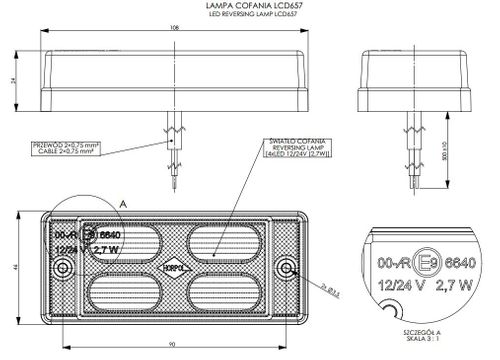 Lampa LED cofania HOR62 (LCD657) na Arena.pl