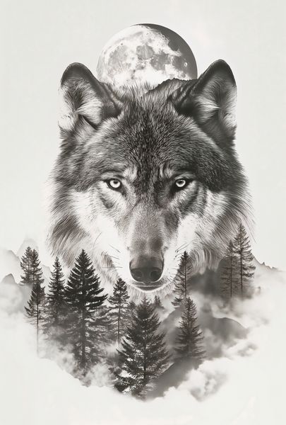 Plakat 61x90,5cm Wilczy Duch Lasu zdjęcie 1