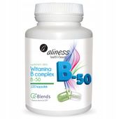 Aliness WITAMINA B COMPLEX KOMPLEKS B-50 100 kaps ODPORNOŚĆ UKŁAD NERWOWY
