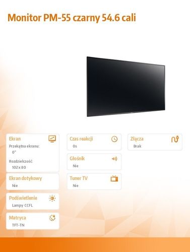 Monitor PM-55 czarny 54.6 cali na Arena.pl