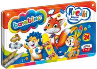 KX4225_1 Kredki w metalowym pudelku 24 kolory + t