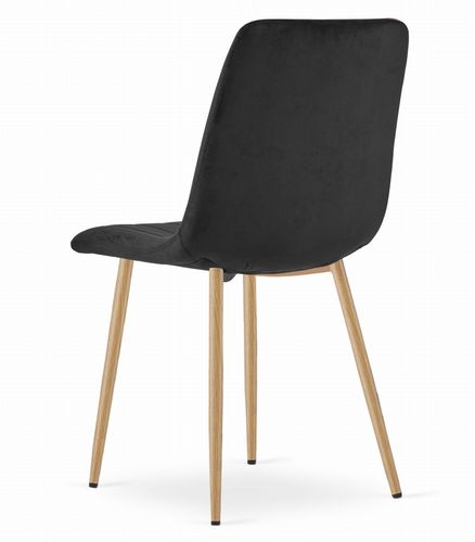 Krzesło LAVA - czarny aksamit / nogi kolor drewna x 3 na Arena.pl