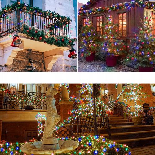 LAMPKI CHOINKOWE ŚWIĄTECZNE ZEWNĘTRZNE WEWNĘTRZNE IP44 MULTIKOLOR 500 LED na Arena.pl