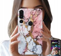 ETUI DO HUAWEI P20 PRO - RÓŻOWO BIAŁY MARMUREK, KAMIENNE WZORY