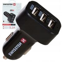Ładowarka samochodowa do gniazda zapalniczki 3x USB 2,1A / 1A 5V SWISSTEN