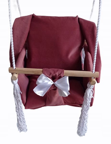 HUŚTAWKA DLA DZIECI miś BORDOWY dom pokojowa ogród zdjęcie 3