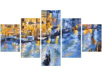 75CM 120 OBRAZ 5 ELEM WENECJA NOCĄ ŚCIENNY DRUK