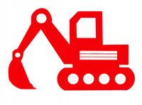 Zawieszka dekor ozdoba ażurowa KOPARKA bob czerwon