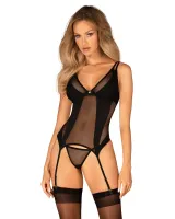 obsessive nesari komplet z siateczki czarny xl/2xl - top i stringi