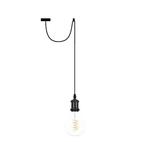 LAMPA WISZĄCA PAJĄK 1  RETRO METALOWA - CZARNA E27 zdjęcie 1