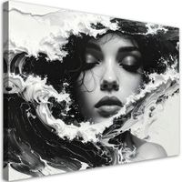 Obraz do salonu, Portret kobiecy czarno biały 60x40