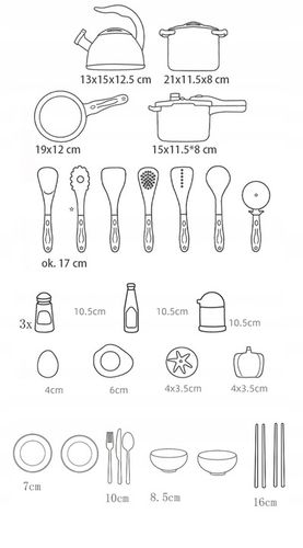 zestaw zabawek kuchennych sztućce 32szt kuchnia na Arena.pl