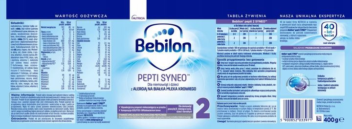 Bebilon Pepti 2 SYNEO z DHA 400g zdjęcie 2