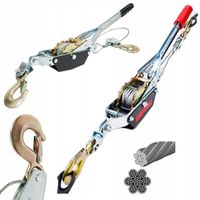 WYCIĄGARKA WCIĄGARKA RĘCZNA LINOWA 4T 4000kg 2HAKI