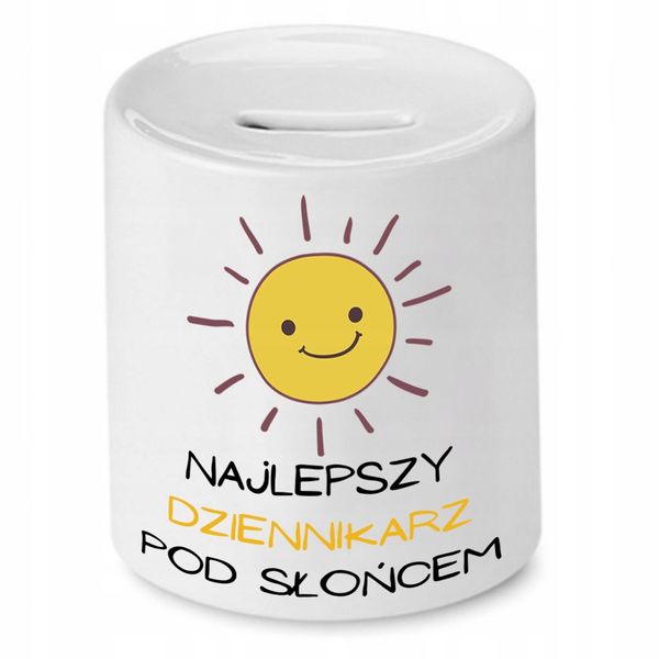 Skarbonka Dla Dziennikarza Najlepsza Dziennikarka Z Nadrukiem Ze Zdjęciem zdjęcie 1