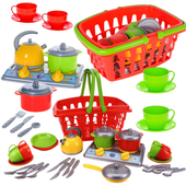 Zestaw Kuchenny W Koszyku Koszyk Na Zakupy Kuchenka Technok 1172